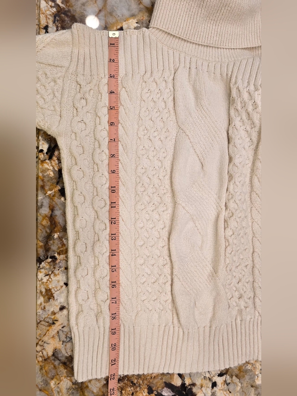Anthropologie Cold Shoulder Cable Sweater Cream S - Picture 7 of 7